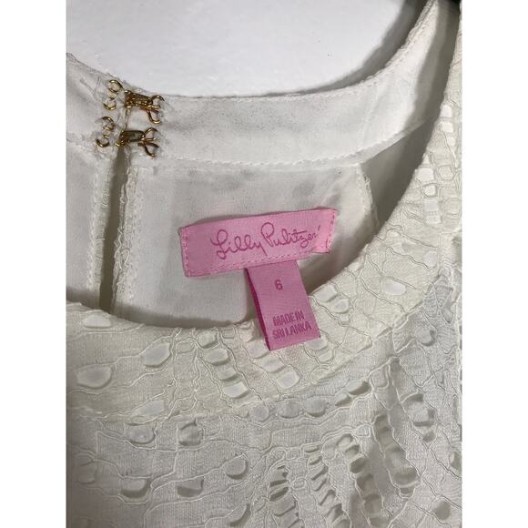 Lilly Pulitzer Women's White Lace Edona Romper Cute Feminine Lightweight Spring - Picture 3 of 12
